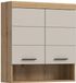 Hioshop Scout badkamerkast wandgemonteerd 2 deuren, 1 plank kasjmier decor mat, eiken decor.