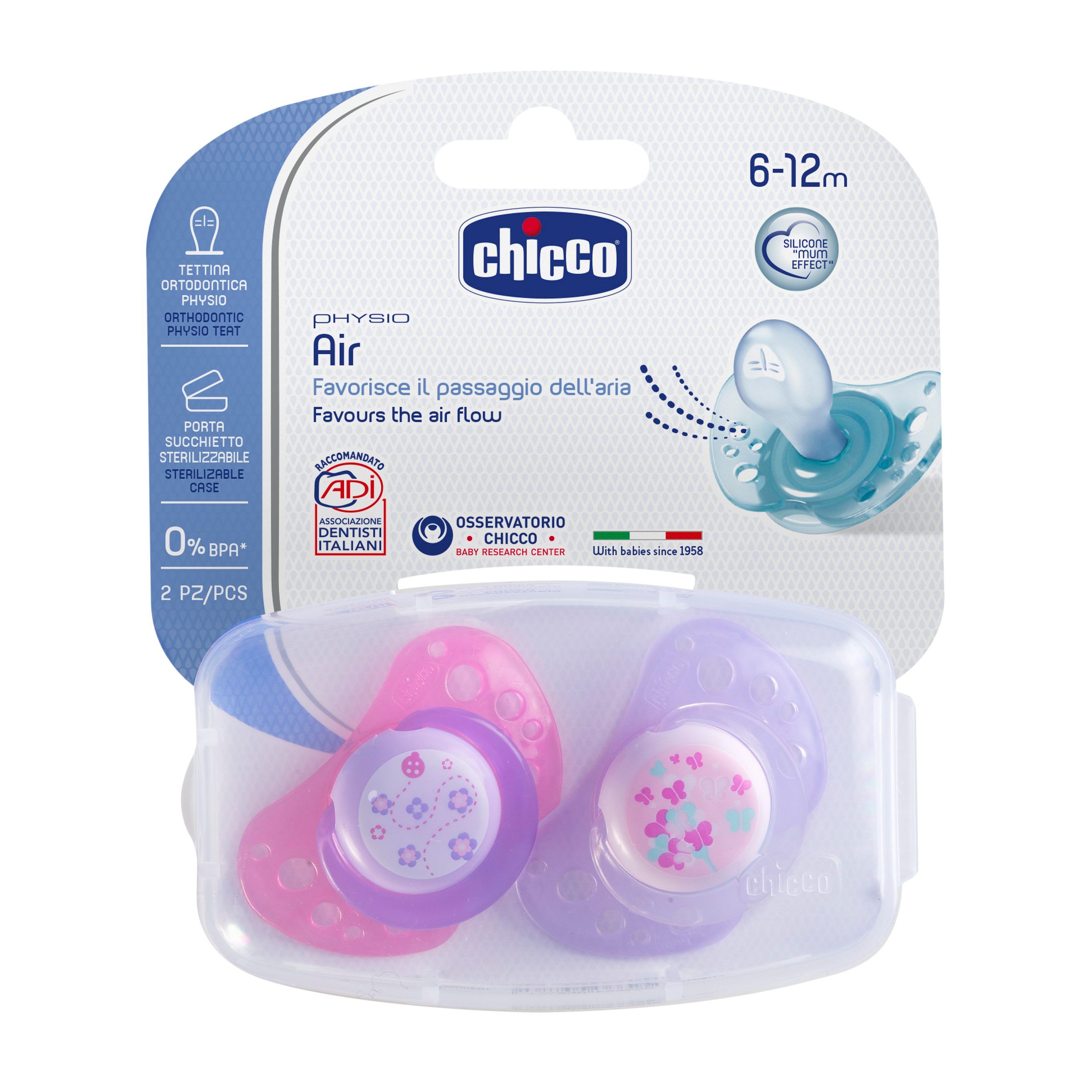 Chicco Fopspeen Silicone Roze 6-12 maanden