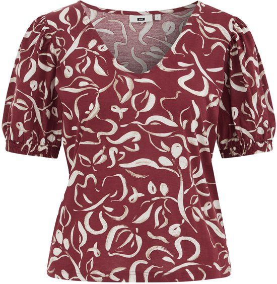 WE Fashion Dames T-shirt met print Vintage red Katoen XXL