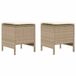 vidaXL Voetenbank PE Riet Beige en Crème 2 stuks
