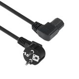 ACT Netsnoer Schuko CEE 7/7 male (haaks) - C15 (haaks links) IEC 60320 zwart 2 m AK5348