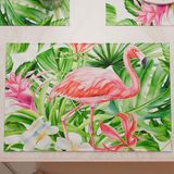 PETTI Artigiani Italiani - Amerikaanse placemats met digitale print, Amerikaanse placemats van stof en wasbaar (set van 2-30 x 45 cm) Flamingo, 100% Made in Italy