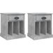 Tables de chevet 2 pcs cabinet de chevet table de nuit gris béton 43x36x50 cm