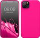 kwmobile telefoonhoesje geschikt voor Apple iPhone 14 Plus - Hoesje met siliconen coating - Smartphone case in neon roze