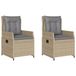 vidaXL Tuinstoelen 2 stuks Gecapitonneerde zitting Polyrattan Staal Grijs