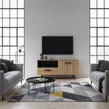 en.casa Tv-meubel Noppen 100x38x49 cm eikenkleurig en zwart