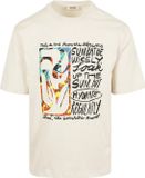 Shiwi T-Shirt Jay Flower Block Beige - Maat XL - Heren - Casual T-shirts