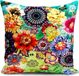 Merkloos Goodivery Decoratieve Kleurrijke Bloemen Kussenhoes 45x45 cm Polyester