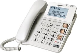 Geemarc CL595 vaste telefoon voor SLECHTHORENDEN en SLECHTZIENDEN met 50 dB GELUIDSVERSTERKING. Met BEANTWOORDER