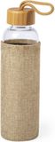 Merkloos / Sans marque Glazen Waterfles - 500 ml - drinkfles - met bamboe bescherm hoes - Sportfles - Bidon