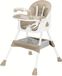 Chaise haute 3-en-1 - Modèle E500 - Pliable - Double plateau - Pour manger et jouer - Assise en cuir polyuréthane facile d'entretien - Kaki