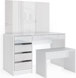 Vicco Kaptafel Sherry Wit 120 cm avec miroir et banc