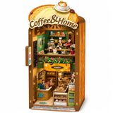 Beehub, Coffee and Home - Miniatuurhuisje - Modelbouw - Modelbouwpakket - 3D Houten Puzzel - DIY Bouwpakket Volwassenen - Constructiespeelgoed - 19 x 10,4 x 25