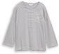 Tom Tailor - T-shirt met losse pasvorm en bloemenapplicatie - Maat XXXL - small white navy stripe
