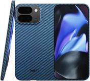 NEKIT Fiber Hoesje Geschikt voor Google Pixel 9 Pro Fold - Compatibel met MagSafe - High-tech Kevlar Aramidevezels 1500D - Back Cover Ultra Dun - Blauw