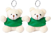 Merkloos / Sans marque Makito Western Europe Pluche teddybeer knuffel sleutelhanger - 2x - groen - 8 cm