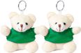 Merkloos / Sans marque Makito Western Europe Pluche teddybeer knuffel sleutelhanger - 2x - groen - 8 cm