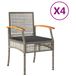 VidaXL Tuinstoelen 4 st met kussens poly rattan en acaciahout grijs