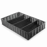 Lacor - 63484 - bestekbak rotan polypropyleen GN 1/1, 100% BPA-vrij, verchroomd frame, vaatwasmachinebestendig, 53 x 32,5 x 9 cm, zwart