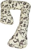 Merkloos / Sans marque AP Onderdelen B.V. Zijslaapkussen - 235 cm - 100% katoen - crème met blaadjes