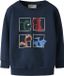 NAME IT Jongens Sweater NMMLORENZO LS NREG SWEAT BRU BOX - Maat 110 - Katoen - Lange mouw - Ronde hals - Navy Blazer