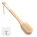 Blendura Rugborstel met lange handgreep, voor nat en droog lichaam, massageborstel, 43 cm lang, hout, doucheborstel met lange steel