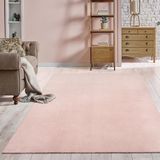 the carpet RELAX – Extra Zacht & Wasbaar Vloerkleed tot 30°C met Antislip Onderzijde – Fluweelachtige Structuur – Voor Slaapkamer of Woonkamer – Roze, 60 x 110 cm