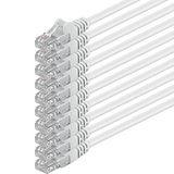 1aTTack.de CAT.6 CAT6 Ethernet LAN-netwerkkabel 1000 Mbit/s patchkabel - 1m - wit - 10 stuks