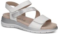 Caprice Dames Sandaal 9-28716-44 183 G-breedte Maat: 37 EU Wit Leer Klittenband Platte sandalen Lente/Zomer 2026