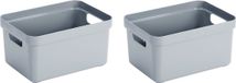 Sunware Sigma Opbergbox - Set van 10 stuks - Kunststof - Grijs - 13 liter - Stapelbaar - 35 x 25 x 18 cm