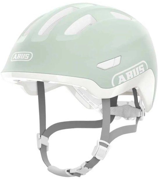 ABUS kinderhelm Smiley 3.0 ACE LED - fietshelm met licht - diepe pasvorm & ruimte voor een vlecht - voor meisjes en jongens - pure mint, maat S