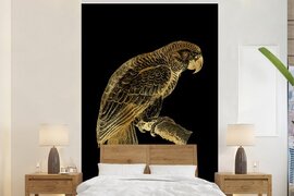 Nr1Wallpaper Behang - Fotobehang Vogel - Vintage - Goud - Afrikaans - Breedte 155 cm x hoogte 240 cm