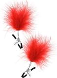 Sweet Caress - Tepelklemmen met rode veertjes
