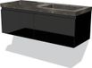 Maxaro Badkamermeubel 120cm Modulo Hoogglans Zwart 2 Lades Greeploos Wastafel Natuursteen Blue Stone