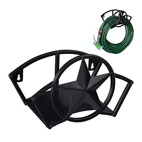 Relaxdays Slanghouder - voor 45 m slang - slangophanging muur - staal - zwart