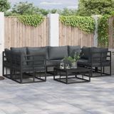 Maison Exclusive - Salon de jardin, 7 pièces, noir, aluminium