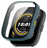 Wigento Amazfit Kunststof beschermhoes voor Amazfit Bip 5 smartwatch met beschermend glas, groene kleur