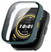Wigento Amazfit Kunststof beschermhoes voor Amazfit Bip 5 smartwatch met beschermend glas, groene kleur