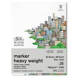 Winsor & Newton Bleedprof papier 160 g, 23 x 31 cm (25 vellen, chloor- en zuurvrij, bestand tegen veroudering, voor alle soorten markers op alcoholbasis)