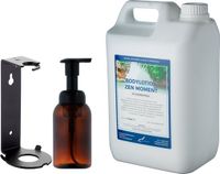 Claudius Zeepdispenser 300 ml amber bruin hervulbaar + 5 liter Bodylotion Zen Moment navulling