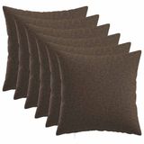 vidaXL Kussensloop - 6 stuks - Taupe - 30 x 30 cm - Katoensatijn
