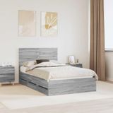 Maison Exclusive - Cadre de lit Sonoma-gris 120 x 190 cm Bois massif