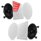 Pyle PDIC16106 witte luidspreker - luidsprekers (2-weg, 2.0 kanalen, met kabel, 35-20000 Hz, 16 ohm, wit)