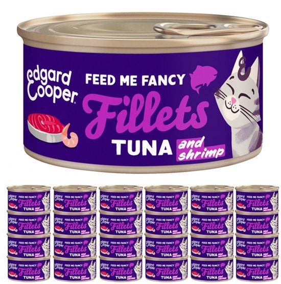 Edgard & Cooper Kattenvoer - Tonijn & Garnalen - 24 x 70g - Graanvrij
