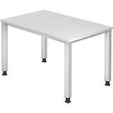 hjh OFFICE PRO Hammerbacher Q Series VQS Hoogteverstelbaar Bureau Rechthoekig Wit 4 metalen poten 1.200 (B) x 800 (D) x 810 (H) mm Spaanplaat, Staal