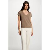 Morgan gemêleerde top met glitters - beige
