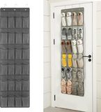 Goodivery Système de rangement suspendu multifonctionnel avec 24 compartiments - Gris - Textile - 48x163 cm