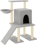 vidaXL Kattenmeubel met sisal krabpalen 96,5 cm lichtgrijs