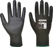 Portwest A120 PU Palm Handschoen, Zwart, Maat XS
