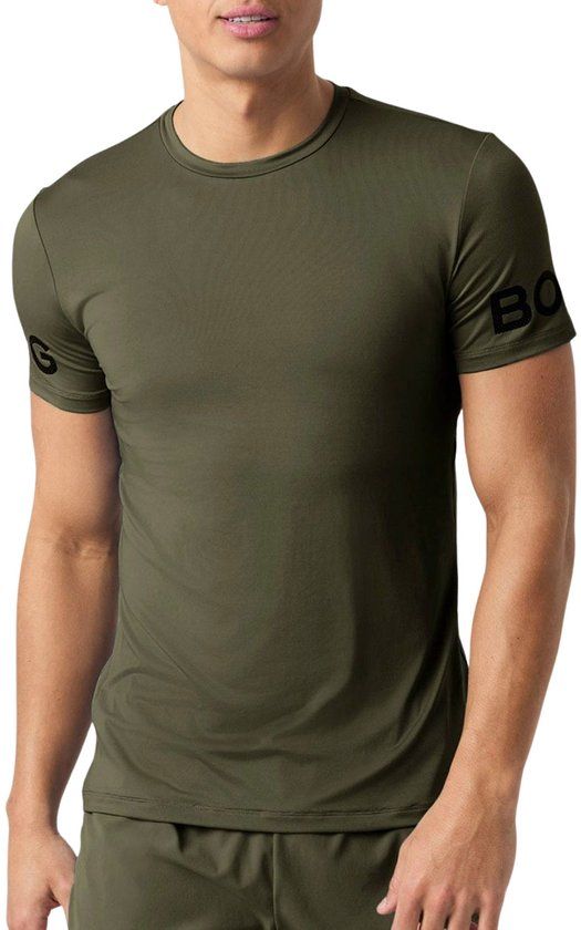 Björn Borg Shirt Heren - Maat XXL - Donkergroen/Zwart